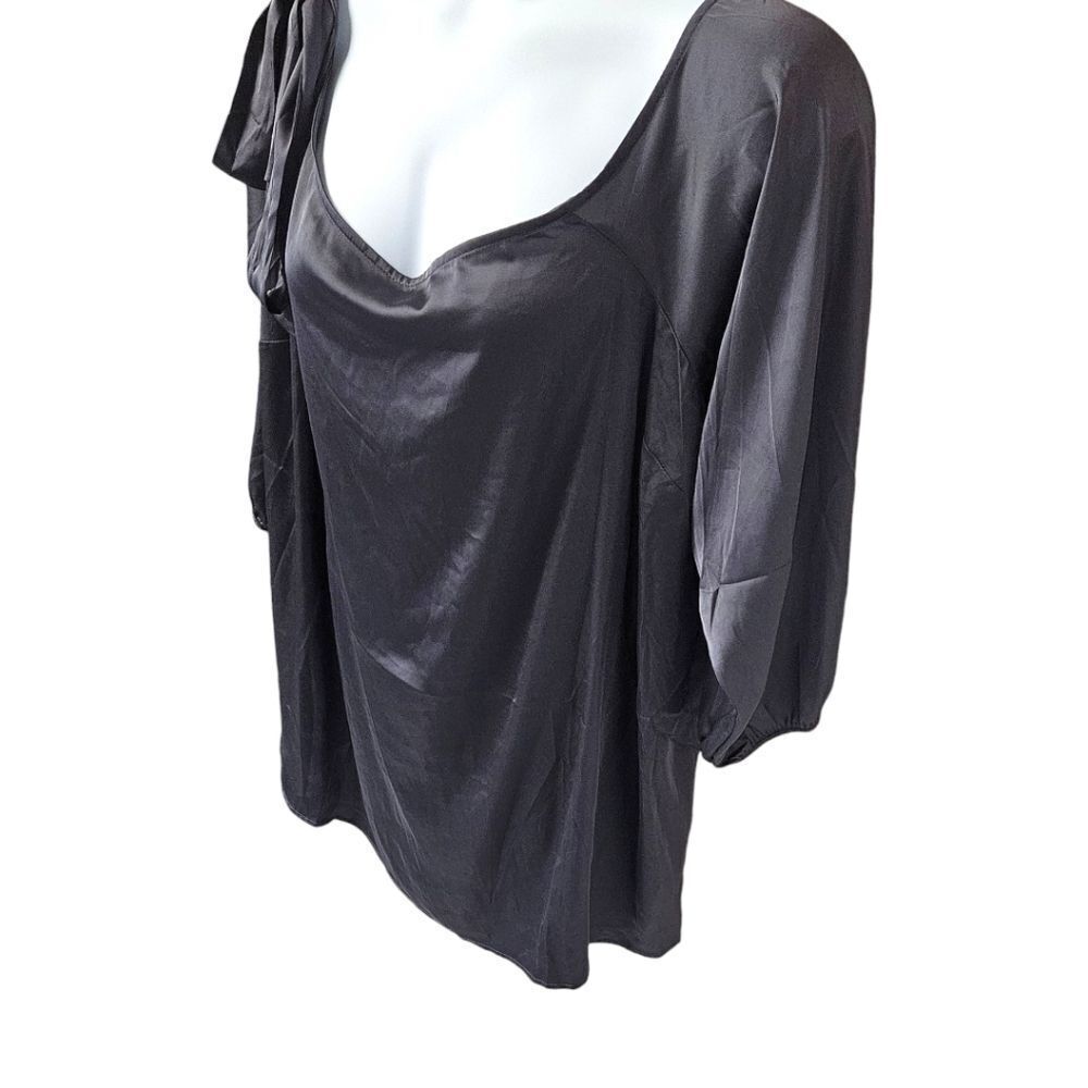 TORRID SatinβTie Front Off Shoulder Long sleeve Blouse 3X - Picture 5 of 15
